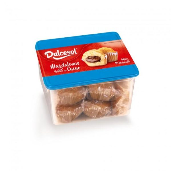 SOL MAGDALENAS CUADRADA RELL CACAO TUPPER 300g  12paK PVP 2,50€ - Imagen 2