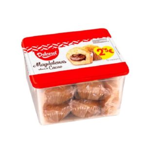 SOL MAGDALENAS CUADRADA RELL CACAO TUPPER 300g  12paK PVP 2,50€