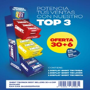 LOTE SMINT TIN (10027392) BEST SELLER 30+6 MENTA , FRESA,LIMON