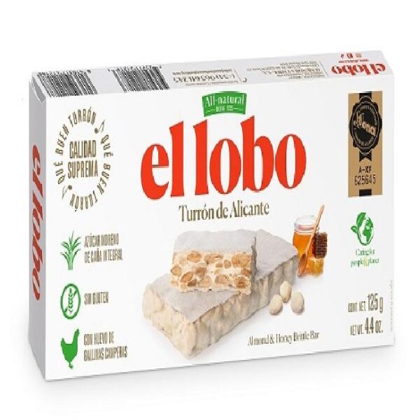TURRON 15 TABLETA ALMENDRA ALICANTE DURO EL LOBO 125 gr (w:1u)