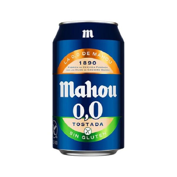 CERVEZA MAHOU TOSTADA 0,0 LATA AZUL 33 cl