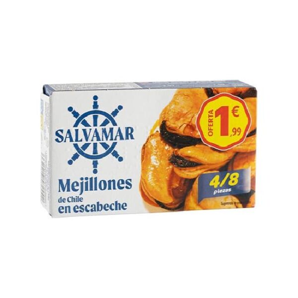 Salvamar Mejillón Gigante en Escabeche - 4/8 piezas, 83g