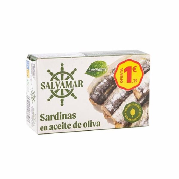 Salvamar Sardinas en Aceite de Oliva - 120g (84g esc)