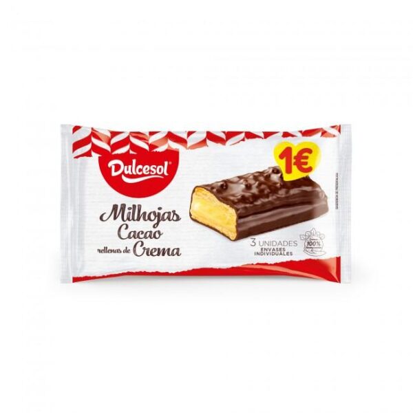 SOL MILHOJAS CHOCO 3u 150g 12 paq 1€ (w:1u) - Imagen 2